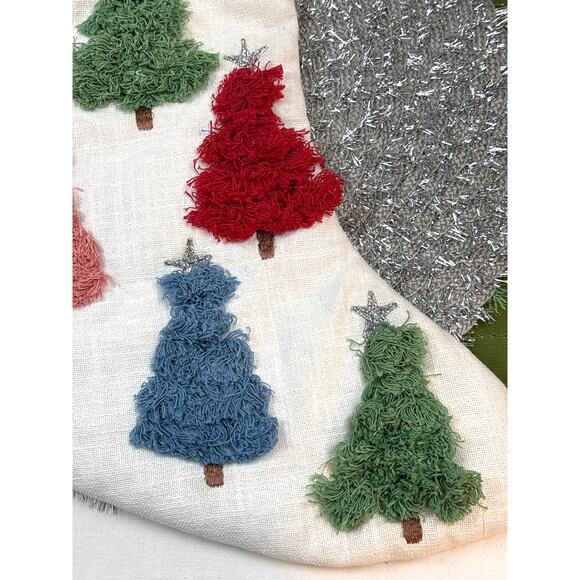 Max Studio Rachel Zoe Christmas Tree Shimmering Star Stockings 22” Holiday Decor - Picture 3 of 6